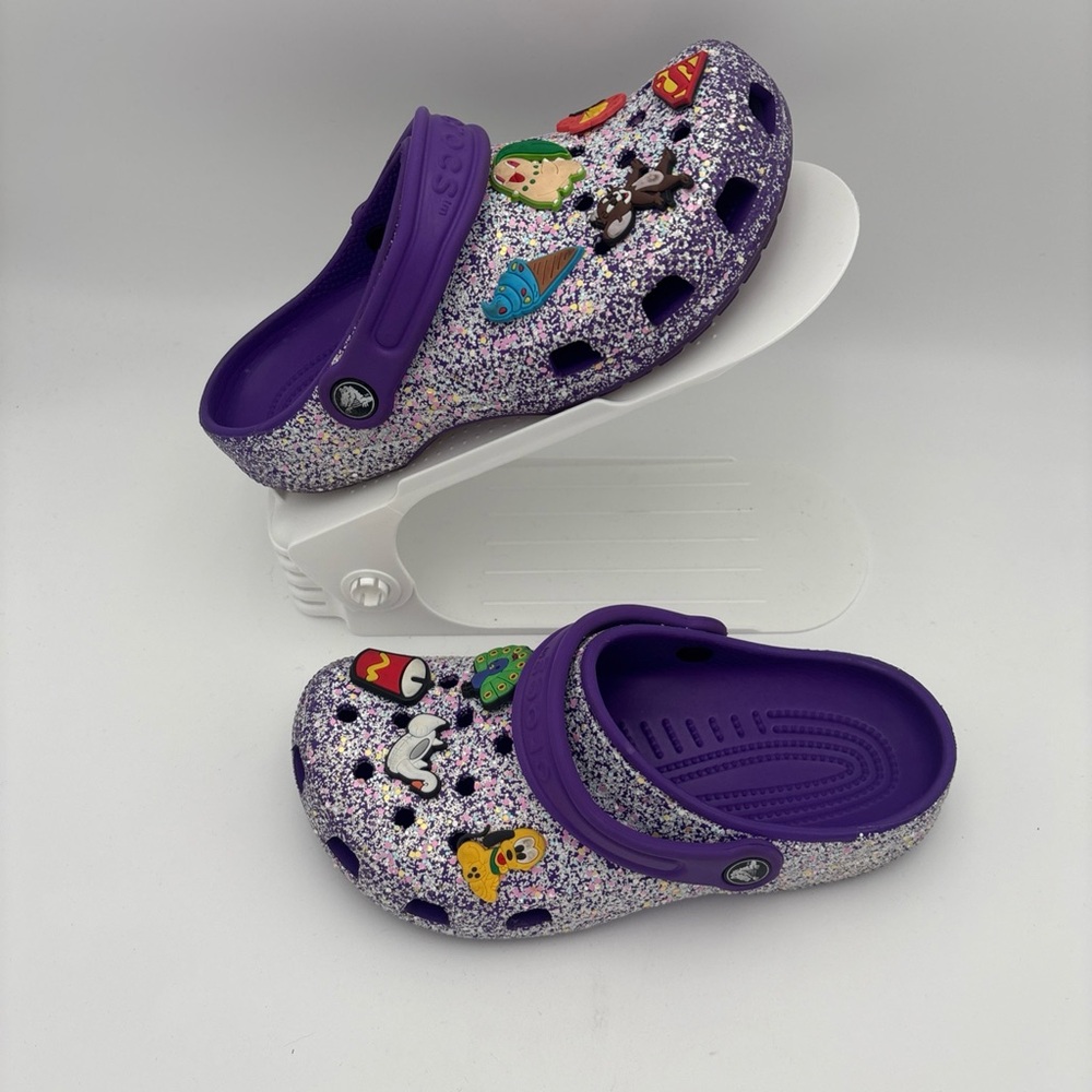 CROCS Purple Sandals with Halloween Pattern